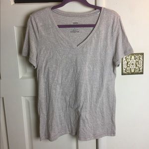 Comfy Taupe V-neck T-shirt